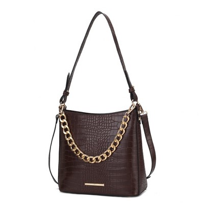 MKF Collection Bizzy Faux Crocodile-Embossed Vegan Leather Women’s Shoulder Bag by Mia K