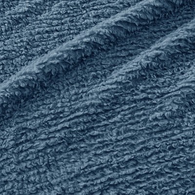 King Blue Sherpa Winter Blanket with Velvet Binding