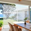 Pexfix 72 x 47 Inch Metal Privacy Screen Freestanding Outdoor Divider Panel For Patio Deck Balcony Heavy Duty Base Weatherproof White Mountain Shape - 4 of 4