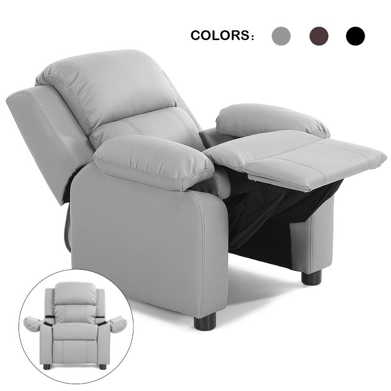 Infans  Deluxe Padded Kids Sofa Armchair Recliner Headrest Children w Storage Arms, 1 of 8