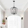 VYNXARIA 4 - Light Matte Black and Silver Farmhouse Cage Ceiling Lights, Adjustable Rustic Pendant Chandelier - 3 of 4