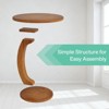 SEVOBAL End Tables C Shaped Side Table with Round Bottom Shelf for Living Room Bedroom and Small Spaces , Brown, 22.05"*24.41"*7.48" - 2 of 4