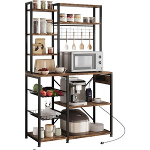 7-Tier Kitchen Shelving Unit with Drawers - 90cm Wide Worktop, 150kg Capacity, MDF & Steel Storage Organizer, Mobile Kitchen Island - 1 of 4