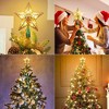 Aoibox 9.5 inch Gold Glittered Dual Sided 3D Star Christmas Tree Topper with 10 Warm White Lights UL Certified Fits Most Trees 1 Piece - 4 of 4