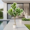 3.3FT Artificial Fiddle Leaf Fig Tree with Natural Trunk, Silk Leaves, Potted Faux Plant for Home, Office & Living Room Decor - 3 of 4