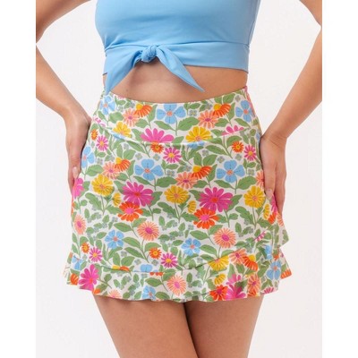 Breezy Floral Ultra High-Waist Skirt w/ Bottoms