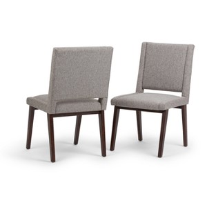 Tierney Deluxe Dining Chair Set of 2 Gray Linen Look Fabric - Wyndenhall