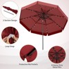 Tangkula 10 FT Solar Patio Umbrella w/ 32 LED Lights 3-Tier Vented Top & Tilt Adjustment - 2 of 4