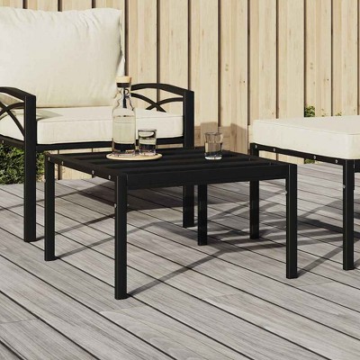 vidaXL Garden Coffee Table Black Powder-coated steel Small Durable