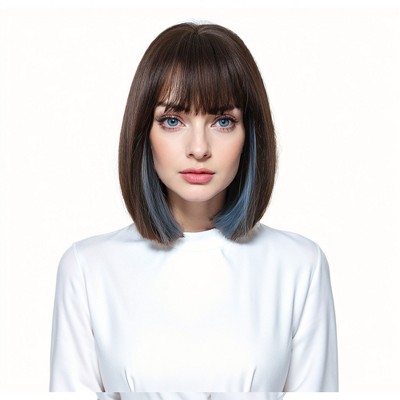 Alilang Straight Bob Wig with Bangs for Women Heat-Resistant Synthetic Natural-Looking Short Bob Style Ideal for Daily Wear