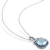 EVERLY JEWELRY | Sterling Silver 4 3/4 CT TGW Sky and London Blue Topaz and Diamond Halo Pendant with Chain Black Rhodium, 18 inc - 4 of 4