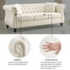 80" Chesterfield Sofa for Living Room,  Tufted Couch with Rolled Arms and Nailhead for Living Room, Bedroom, Office, Apartment, two pillows - 2 of 4