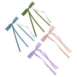 Unique Bargains Fashion Double Bow Hair Clips Multicolor 4 Pcs - 1 of 4