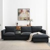 109" 4-Seater Modular L-Shaped Sectional Cloud Sofa with Movable Ottoman, USB Charger, Reading Light, Console - 3 of 4