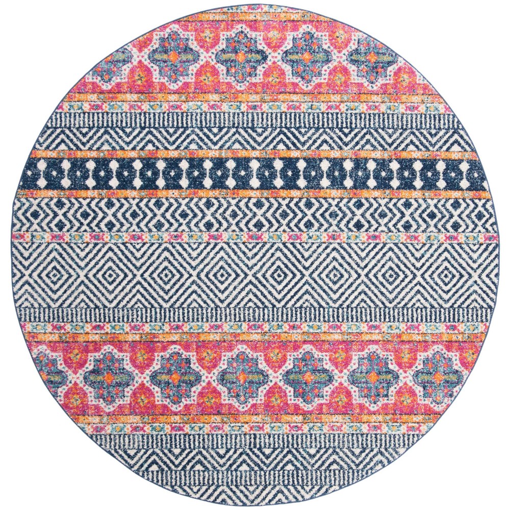 6'7in Round Delois Rug Navy/Ivory - Safavieh