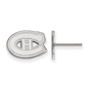 Black Bow Jewelry 14k White Gold Montreal Canadiens NHL Stud Earrings - 1 of 3