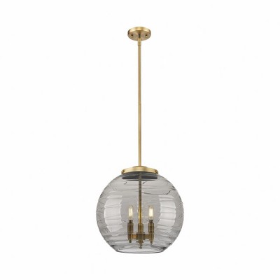 Athens Deco Swirl - 3 Light Pendant In Industrial Style-17.13 Inches Tall and 15.75 Inches Wide