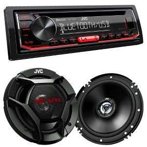 JVC KD-T720BT 1-DIN CD Receiver with Bluetooth Wireless Technology and USB/AUX Input with JVC 1 Pair CS-DR621 6.5" Coax Speakers - 1 of 4