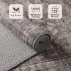 Itopfox Vintage Boho Area Rug for Living Room & Bedroom, Grey Washable Non-Slip Low Pile Faux Wool Thin Carpet Retro Floral Geometric Design for Room - 4 of 4