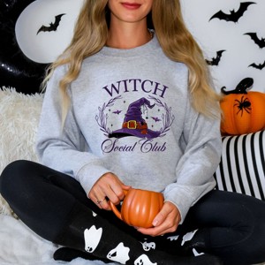 Simply Sage Market Witch Social Club Purple Hat Sweatshirt - 1 of 4