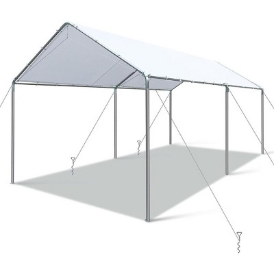 Whizmax Carport 10X20ft Carport Canopy Car Tent Metal Carport Outdoor Garage Boat Shelter Party Tent, White