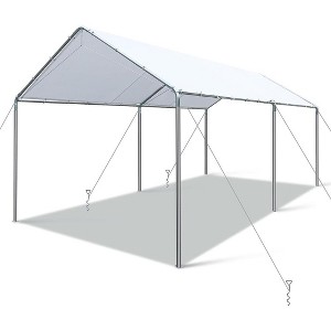 Whizmax Carport 10X20ft Carport Canopy Car Tent Metal Carport Outdoor Garage Boat Shelter Party Tent, White - 1 of 4