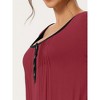 cheibear Women's 3/4 Sleeve Soft Lounge Long Sleepwear Dress with Pockets - 4 of 4