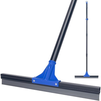 Squeegee Broom for Floor, 18'' Heavy Duty Rubber Wiper with 60'' Long Handle for Bathroom Tile, Garage, and Deck