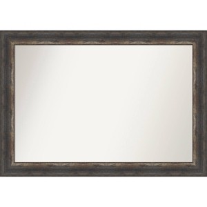 41" x 29" Non-Beveled Bark Rustic Char Wall Mirror - Amanti Art: Polystyrene Frame, Includes Mount Hardware - 1 of 4