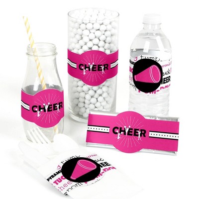 Big Dot of Happiness We've Got Spirit - Cheerleading - DIY Party Supplies - Birthday Party or Cheerleader Party DIY Wrapper Favors & Decor - Set of 15