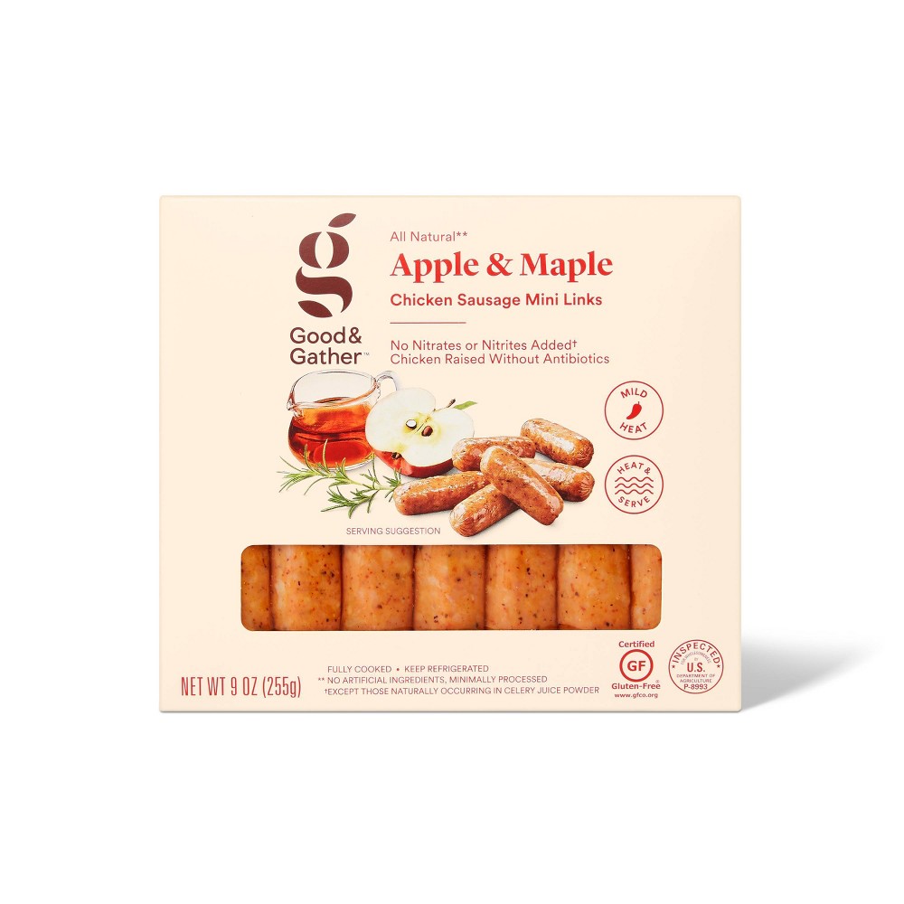 Apple & Maple Breakfast Chicken Sausage Mini Links - 9oz - Good & Gather