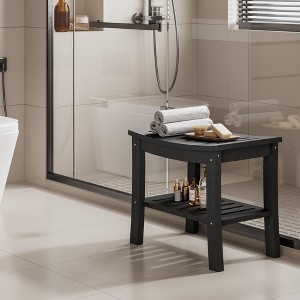 HDPE Shower Bench with Storage Shelf,Waterproof Shower Seat Stool Chair for Bathroom Bathtub - 1 of 4