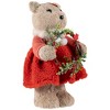 Northlight Woodland Girl Bear Holding Wreath Christmas Figure -  10" - 4 of 4