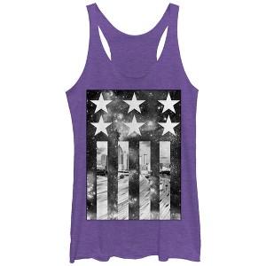 Women's Lost Gods Space American Flag Racerback Tank Top - 1 of 3
