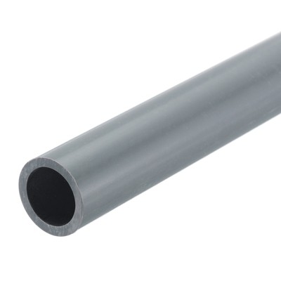 Unique Bargains Water Plumb DIY Crafts High Impact Rigid Round Pipes 8" Length ID 0.65" OD 0.87" Light Grey