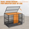Heavy Duty Outdoor Dog Cage with Roof, Lock, Galvanized Chain Link, Waterproof Cover for Medium and Large Dogs - 4 of 4