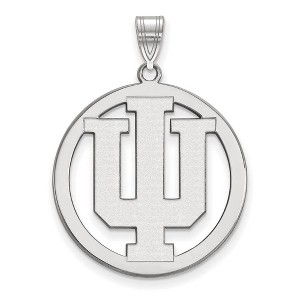 Black Bow Jewelry Sterling Silver Indiana Hoosiers NCAA Extra Large Pendant - 1 of 3