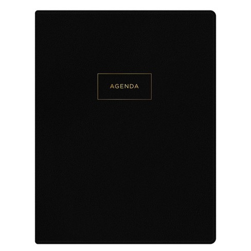 21 22 Academic Refillable Planner 8 5 X 11 Faux Leather Wirebound Weekly Monthly Black Ashley G Target