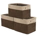 Sorbus 3pk Twill Storage Basket Set Brown