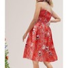 HAPPY BAY Women's Casual Beach A line Slit Smocked Mini Dress Ruched Tube Top Evening Short Strapless Christmas Tree Dresses for Women - 4 of 4