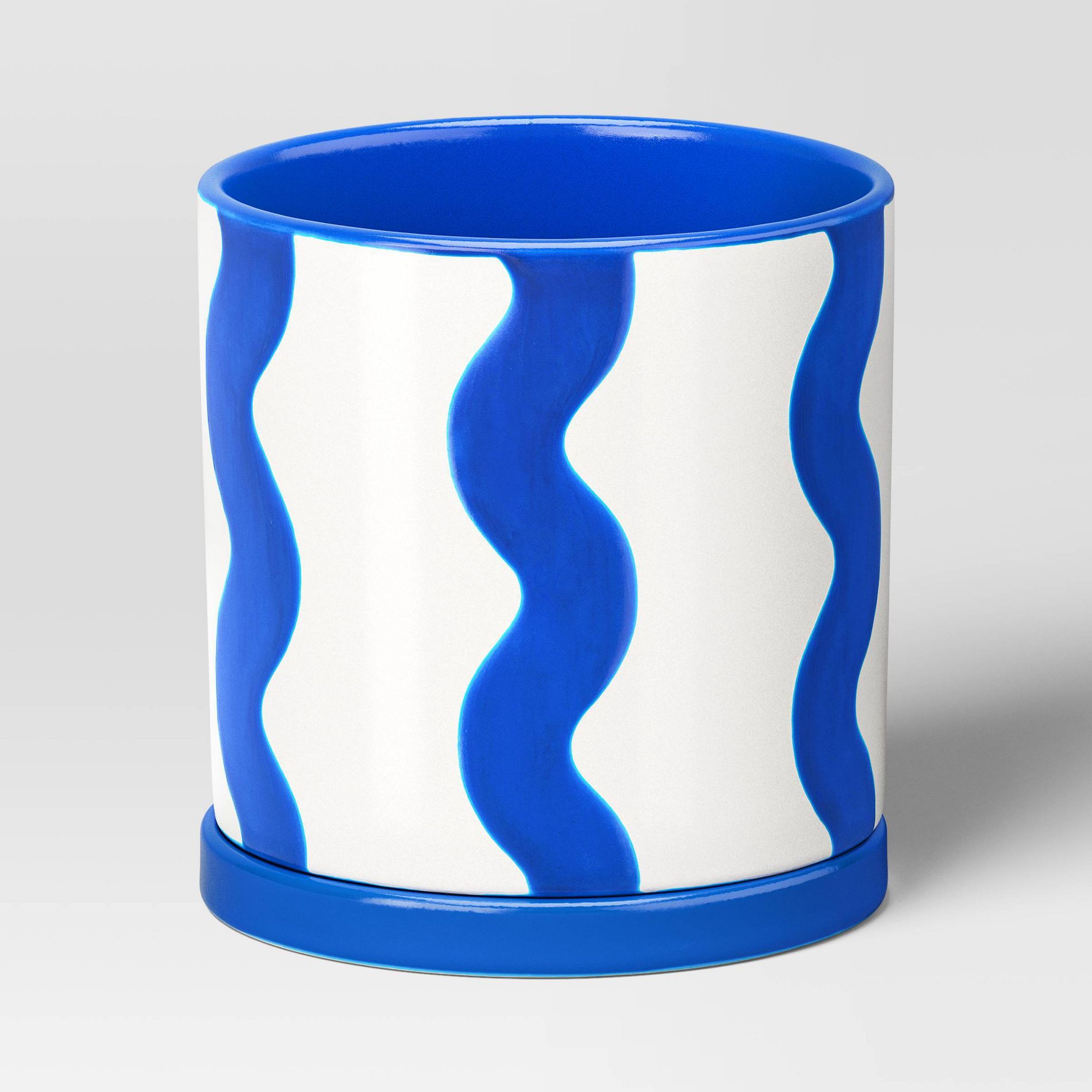 Ceramic Wavy Planter Blue/White 5.67" x 5.67" x 5.9" - Room Essentials™