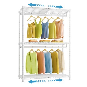 VIPEK X1 Expandable Clothes Rack Adjustable from 2' to 3'5" with Flexible Shelves and Hanger Rods Garment Racks Portable Closet Clothing Racks, White - 1 of 4