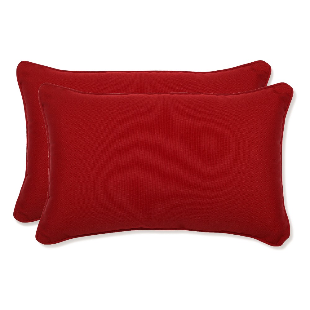 Photos - Pillow 11.5"x18.5" Fresco 2pc Rectangular Outdoor Throw  Red - Pillow Perf