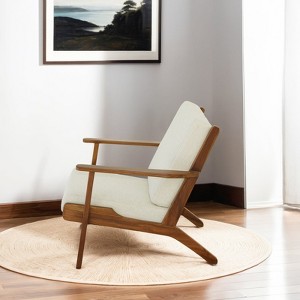FONTOI Accent Chairs, Recliner Chair with Angled Back, Lounge Chair with Fixed Arms for Hmoe Office, White, 29.9"*31.9"*33.5" - 1 of 4