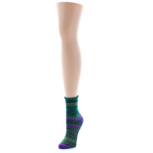 Memoi Women's Super Chain Stunning Soft-Fit Cotton-Rich Crew Sock - 1 of 3