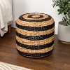 JONATHAN Y Aimee Modern Minimalist Two-Tone Hand-Woven Hyacinth Stool - 2 of 4