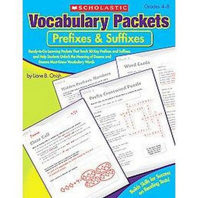  Vocabulary Packets: Prefixes & Suffixes - by  Liane Onish (Paperback) 