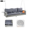 ELJGET 3-Person Porch Swing Bench Patio Swing Chair with 2 Hanging Chains for Backyard, Gray Wicker - 4 of 4