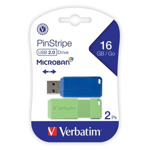 Verbatim PinStripe 16GB USB 2.0 Flash Drive 2/Pack (99149) 1913049 - 1 of 4
