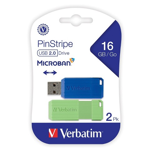 Verbatim Pinstripe Usb 2.0 Flash Drive 2/pack (99149) : Target